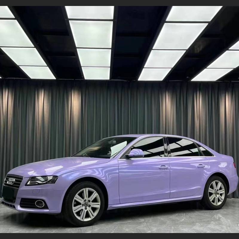 Ravoony Plus Glossy Twin Silver Purple Car Vinyl Wrap Audi A4 Wrap