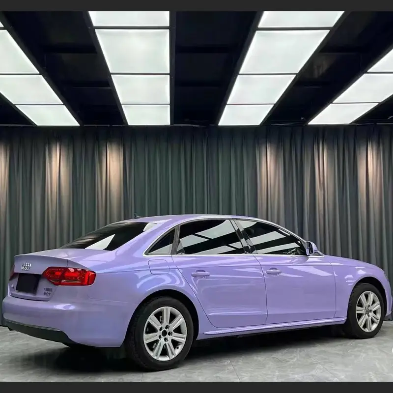 Ravoony Plus Glossy Twin Silver Purple Car Vinyl Wrap Audi A4 Wrap