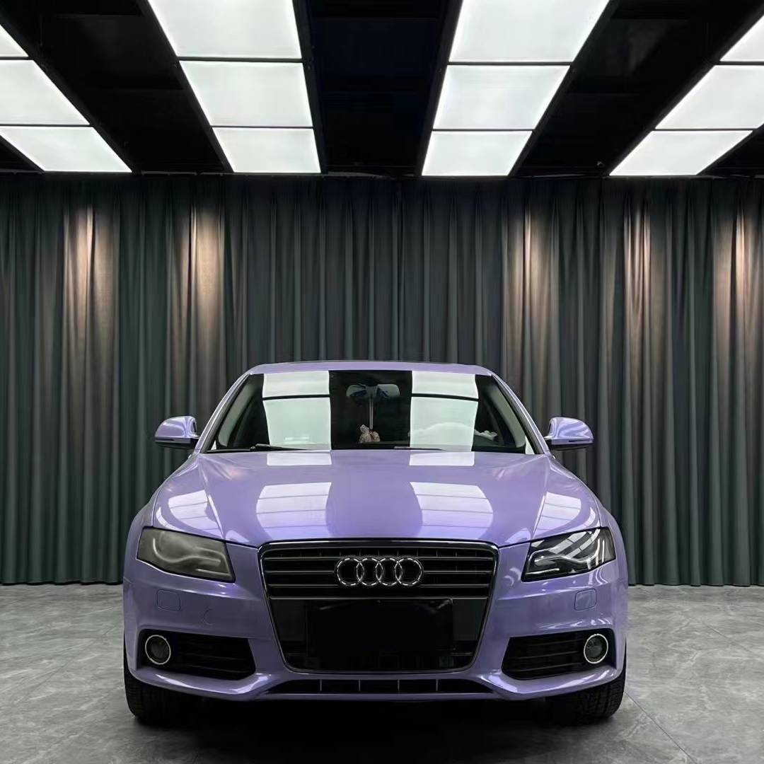 Ravoony Plus Glossy Twin Silver Purple Car Vinyl Wrap Audi A4 Wrap