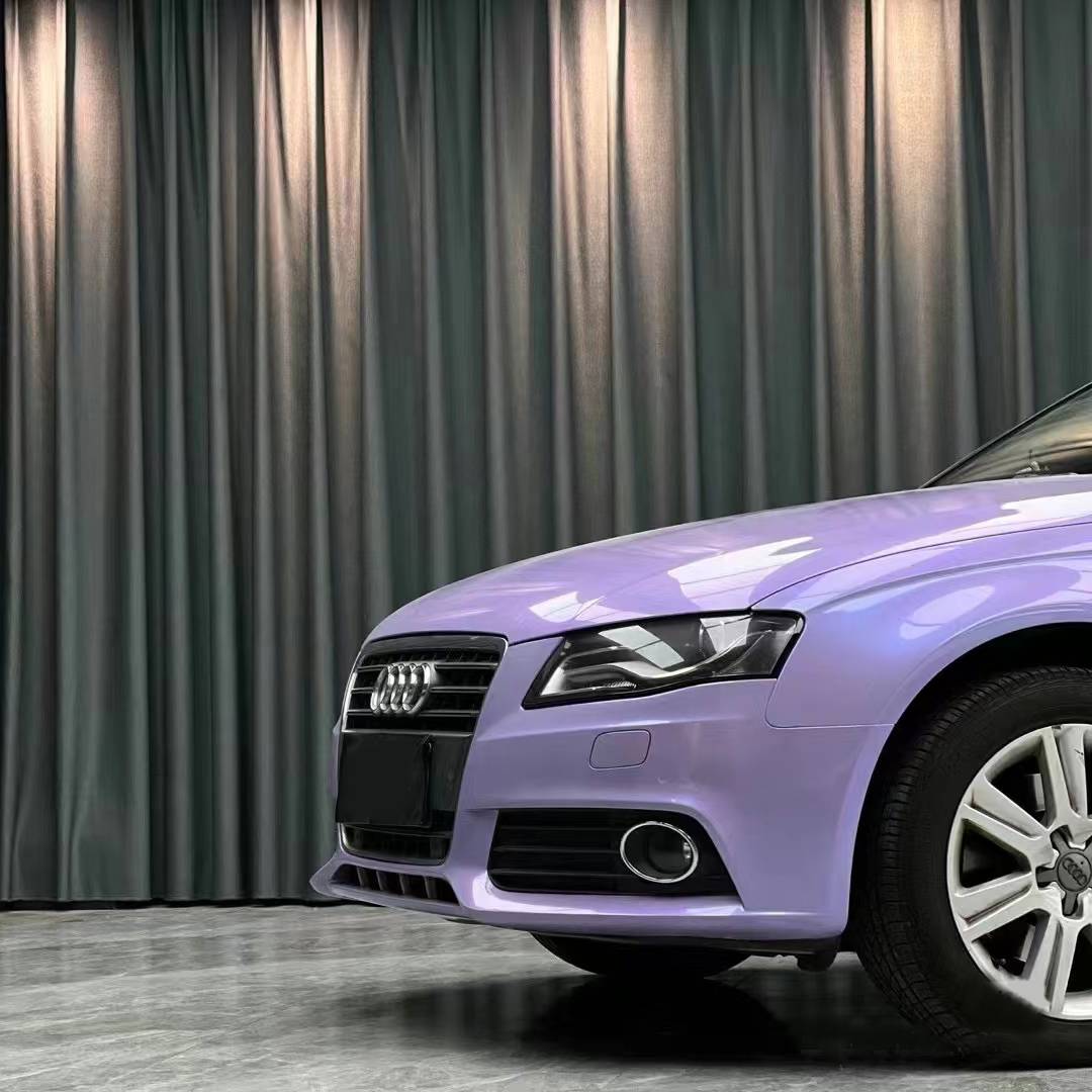Ravoony Plus Glossy Twin Silver Purple Car Vinyl Wrap Audi A4 Wrap