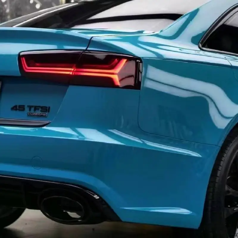 Ravoony Plus Glossy Miami Blue Vinyl Wrap Audi A6 Wrap