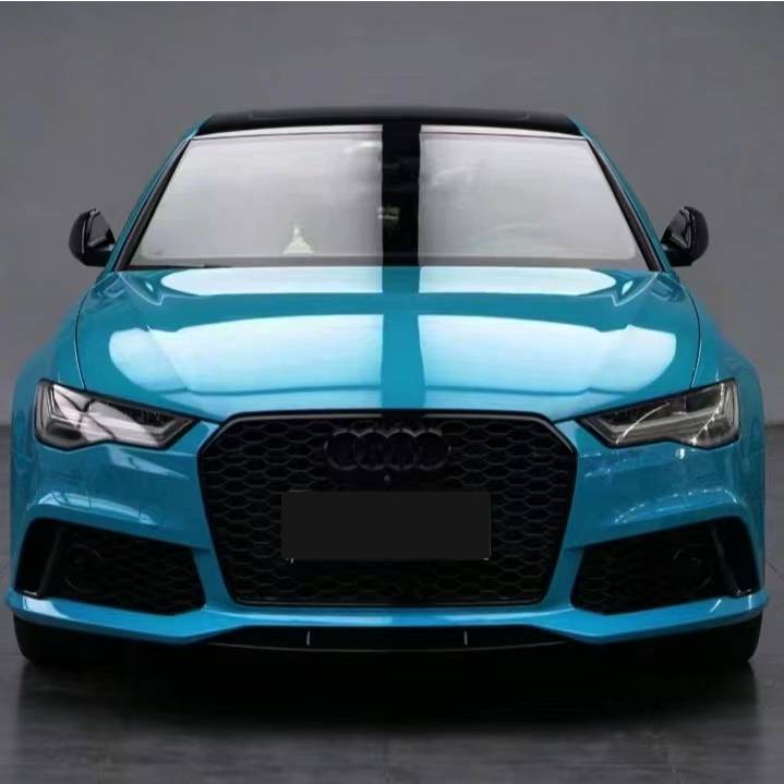 Ravoony Plus PET Glossy Miami Blue Vinyl Wrap Audi A6 Wrap