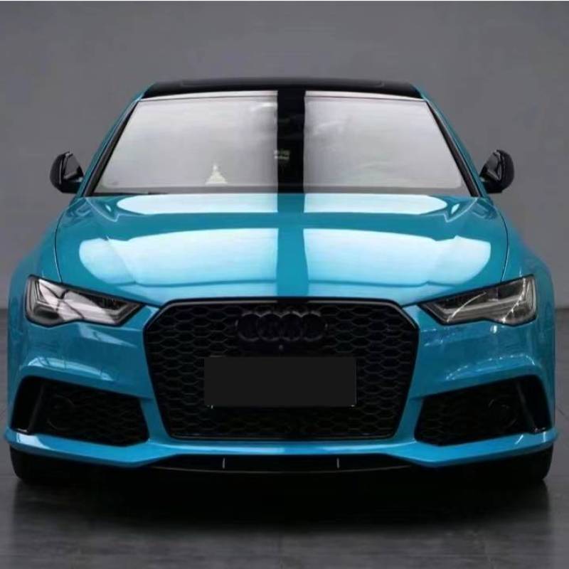 Ravoony Plus Glossy Miami Blue Vinyl Wrap Audi A6 Wrap