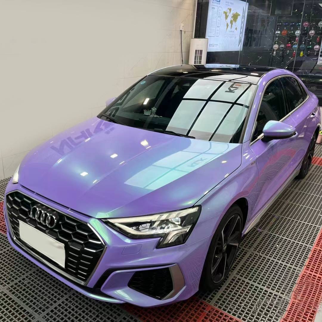 Ravoony Plus Twin Candy Purple Green Car Wrap Audi A3L Wrap