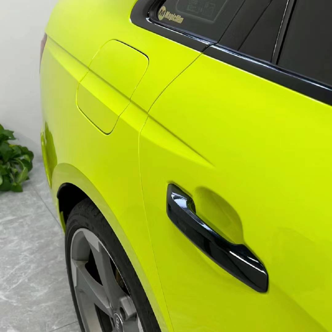 Ravoony Plus BMW Gloss São Paulo Yellow Car Vinyl Wrap Audi S4 Wrap