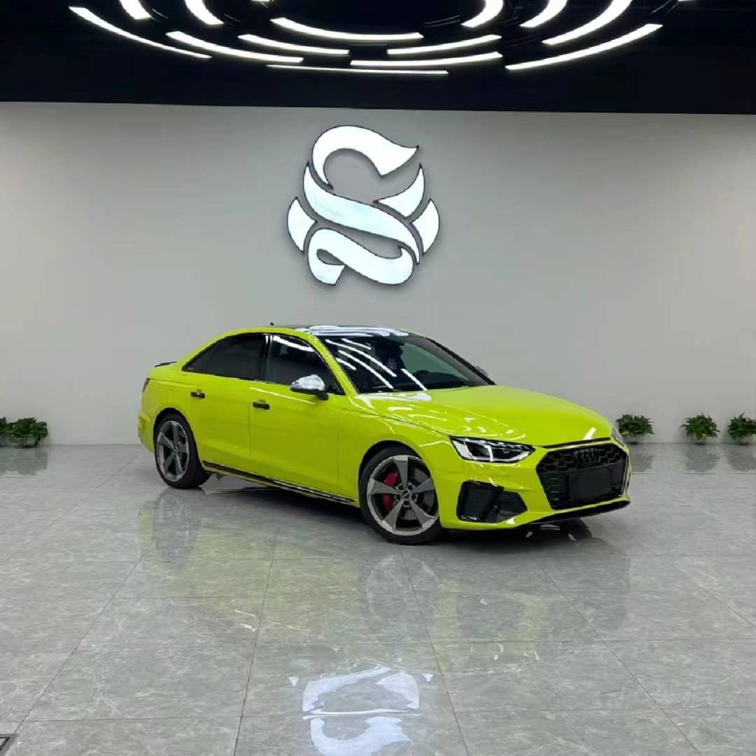 Ravoony Plus BMW Gloss São Paulo Yellow Car Vinyl Wrap Audi S4 Wrap