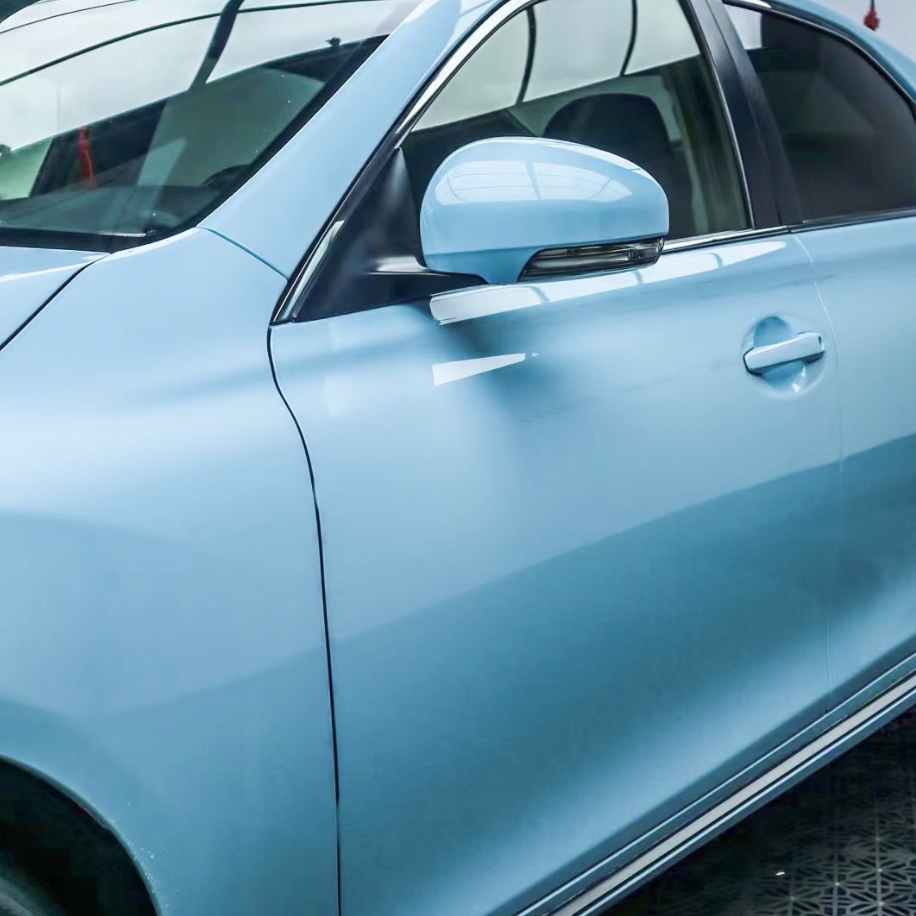 Ravoony Plus PET Glossy Crystal Glacier Blue Car Wrap Toyota Reiz Wrap