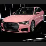 Ravoony Plus Glossy Crystal Peach Pink Car Vinyl Wrap Audi A6 Wrap