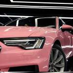 Ravoony Plus Glossy Crystal Peach Pink Car Vinyl Wrap Audi A6 Wrap
