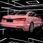 Ravoony Plus Glossy Crystal Peach Pink Car Vinyl Wrap Audi A6 Wrap