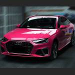 Ravoony Plus Glossy Crystal Rose Red Vinyl Car Wrap Audi A4L Wrap