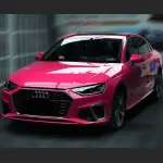 Ravoony Plus Glossy Crystal Rose Red Vinyl Car Wrap Audi A4L Wrap