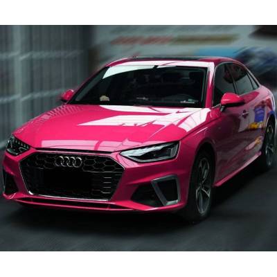 Ravoony Plus Glossy Crystal Rose Red Vinyl Car Wrap Audi A4L Wrap 02