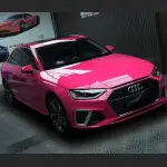 Ravoony Plus Glossy Crystal Rose Red Vinyl Car Wrap Audi A4L Wrap