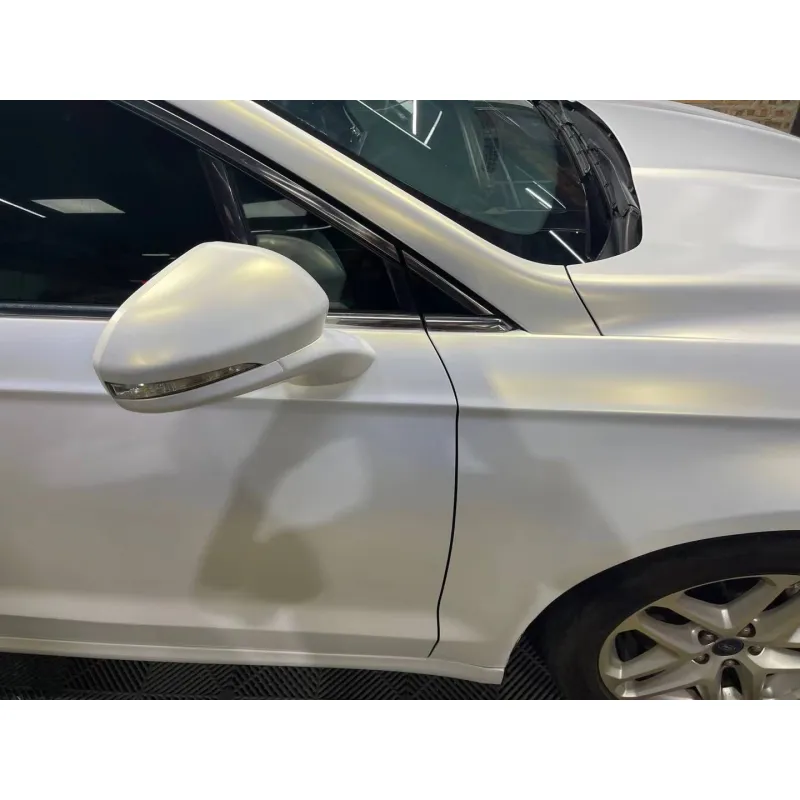 Satin Ceramic White to Gold Car Wrap