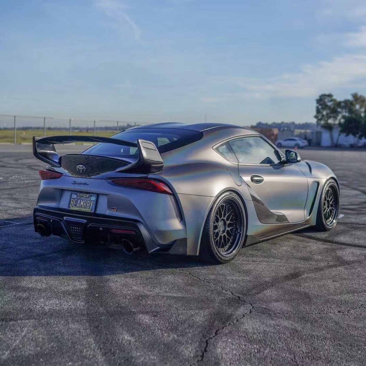 Ravoony Plus Ultimate Flat Laser Grey Car Vinyl Wrap Toyota GR Supra Wrap