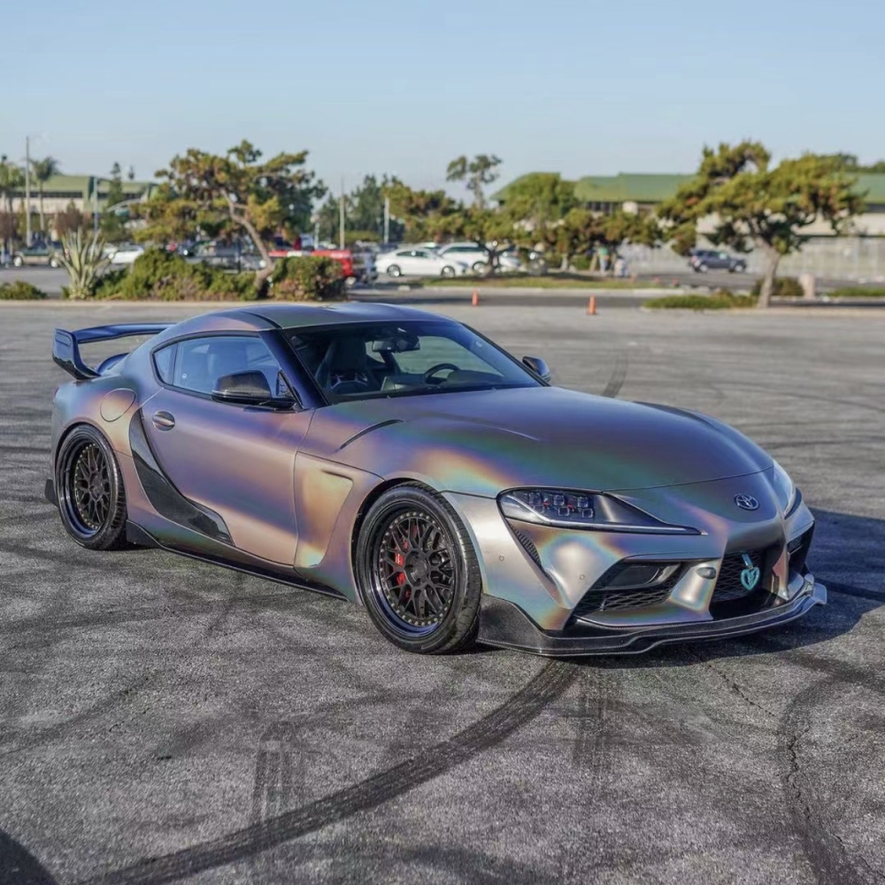 Ravoony Plus Ultimate Flat Laser Grey Car Vinyl Wrap Toyota GR Supra Wrap
