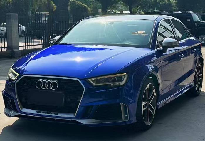 Ravoony Plus Gloss Metallic Blueberry Blue Vinyl Car Wrap Audi A3L Wrap