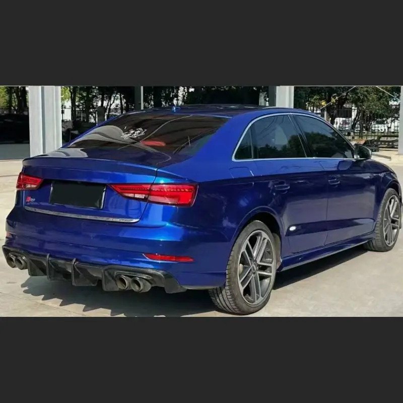 Ravoony Plus Gloss Metallic Blueberry Blue Vinyl Car Wrap Audi A3L Wrap
