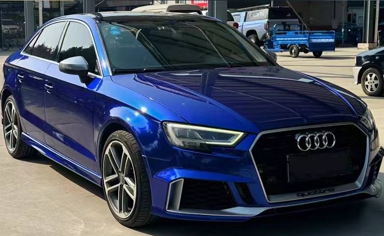 Ravoony Plus Gloss Metallic Blueberry Blue Vinyl Car Wrap Audi A3L Wrap