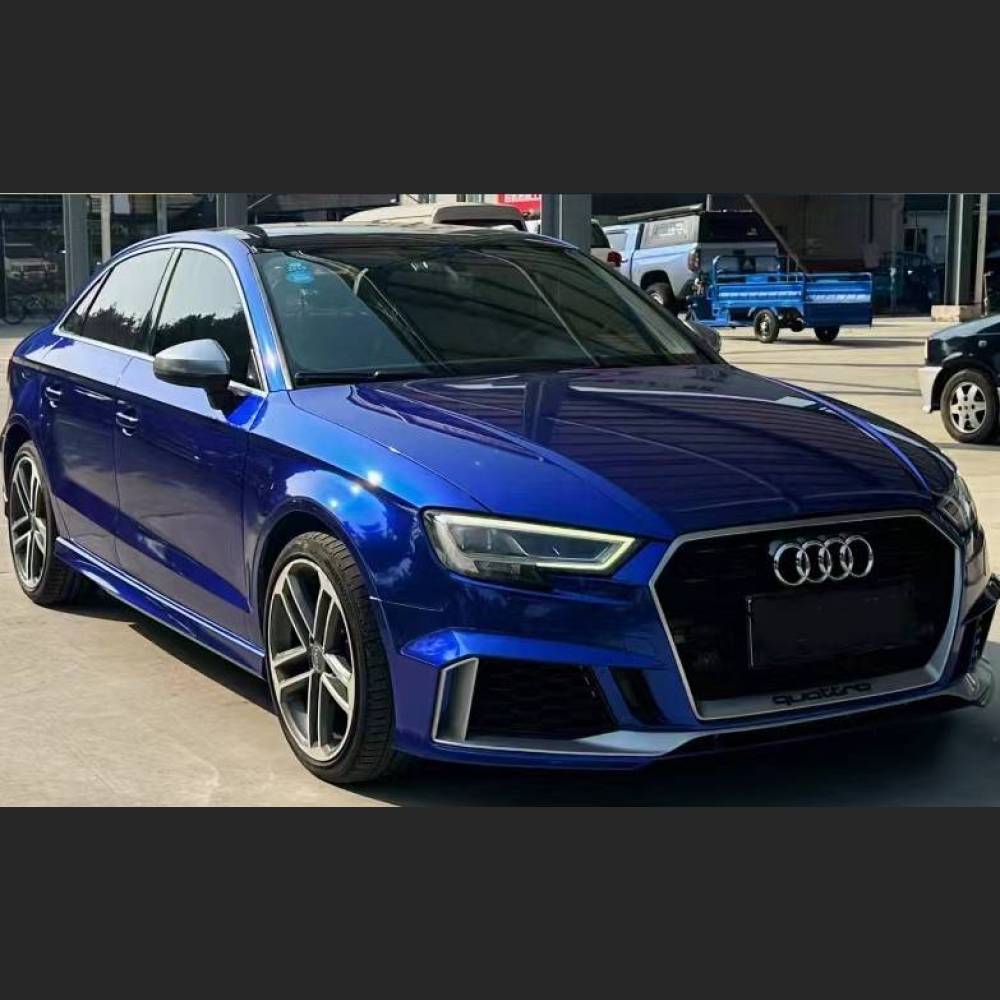 Ravoony Plus Gloss Metallic Blueberry Blue Vinyl Car Wrap Audi A3L Wrap