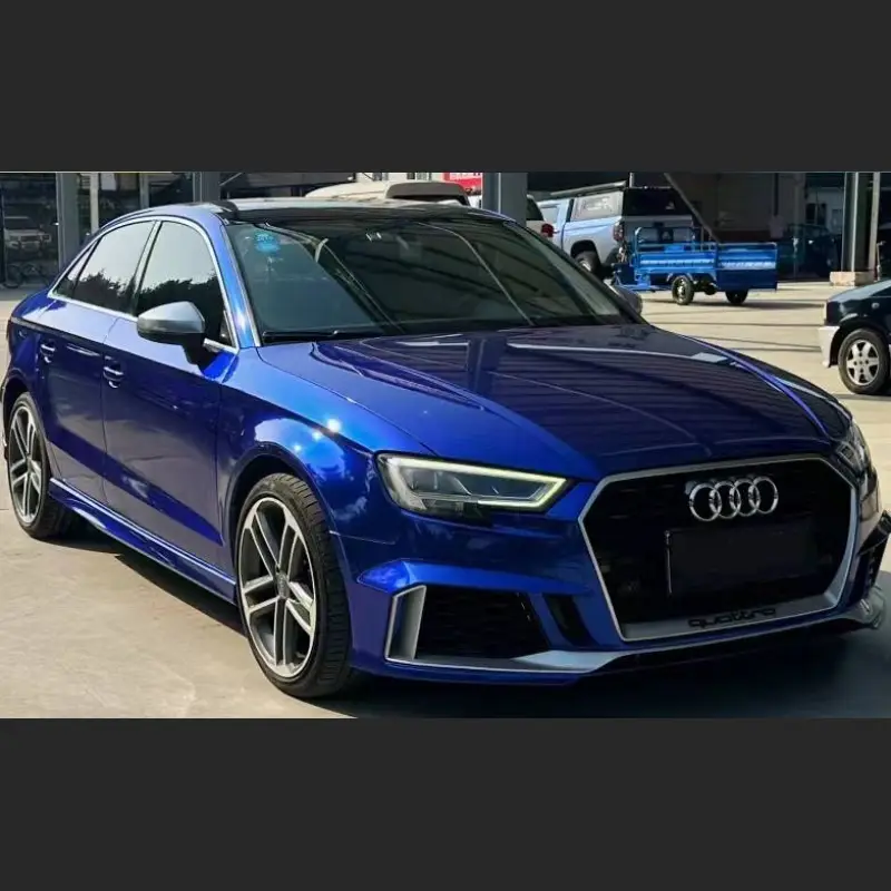 Ravoony Plus Gloss Metallic Blueberry Blue Vinyl Car Wrap Audi A3L Wrap