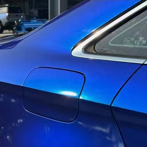 Ravoony Plus Gloss Metallic Blueberry Blue Vinyl Car Wrap Audi A3L Wrap