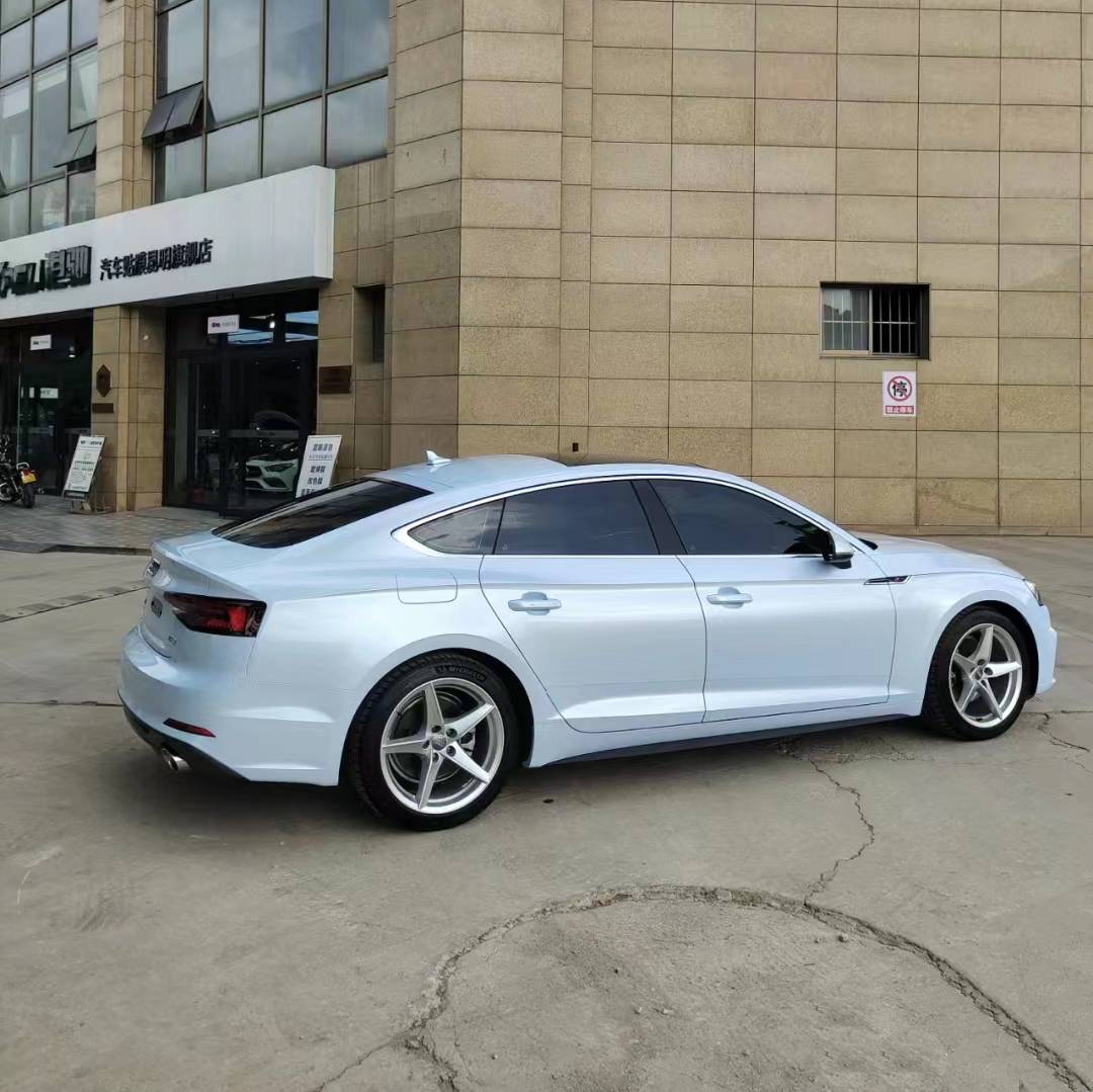 Ravoony Plus Glossy Macaron Jazz Blue Car Vinyl Wrap Audi A5 Wrap