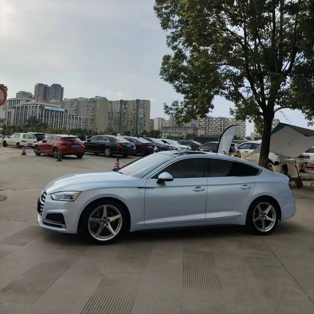 Ravoony Plus Glossy Macaron Jazz Blue Car Vinyl Wrap Audi A5 Wrap