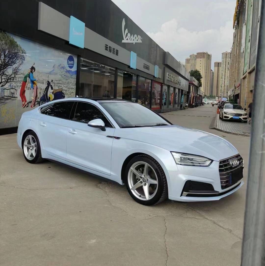 Ravoony Plus Glossy Macaron Jazz Blue Car Vinyl Wrap Audi A5 Wrap
