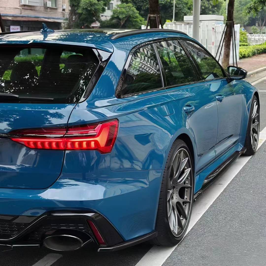 Ravoony Plus PET Glossy Porsche Deep Blue Car Vinyl Wrap Audi RS6 Wrap