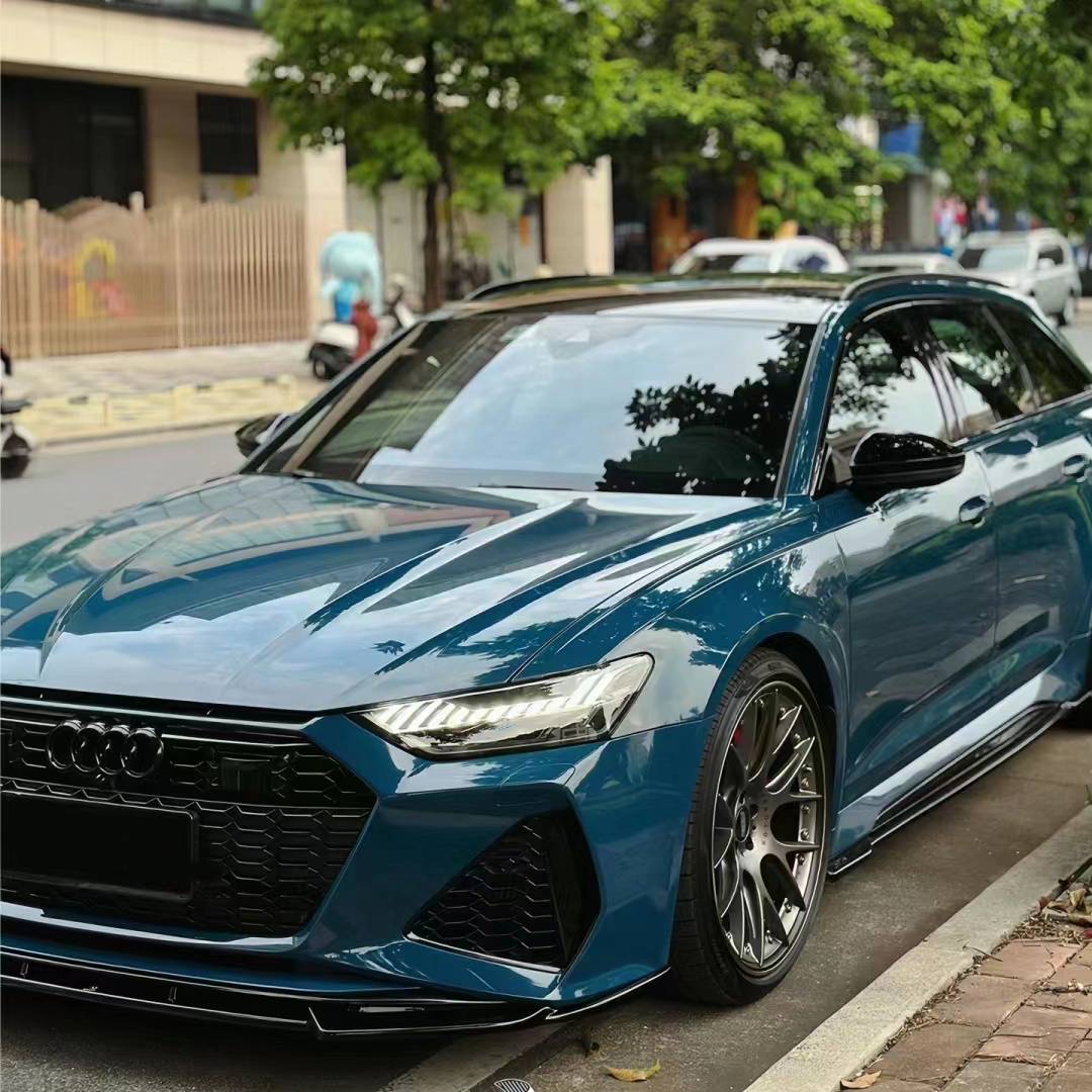 Ravoony Plus PET Glossy Porsche Deep Blue Car Vinyl Wrap Audi RS6 Wrap