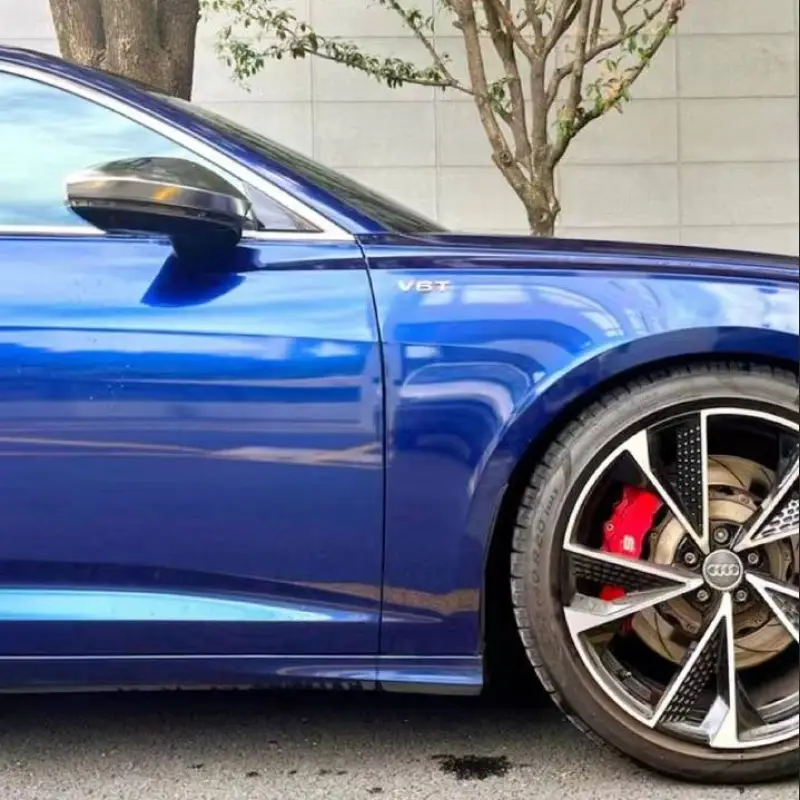 Ravoony Plus Porsche Gloss Gentian Blue Vinyl Car Wrap Audi S6 Wrap