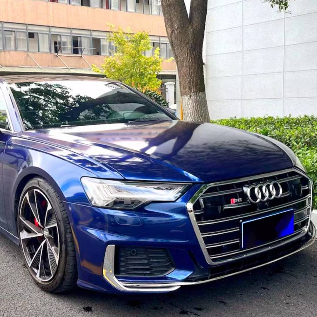 Ravoony Plus Porsche Gloss Gentian Blue Vinyl Car Wrap Audi S6 Wrap
