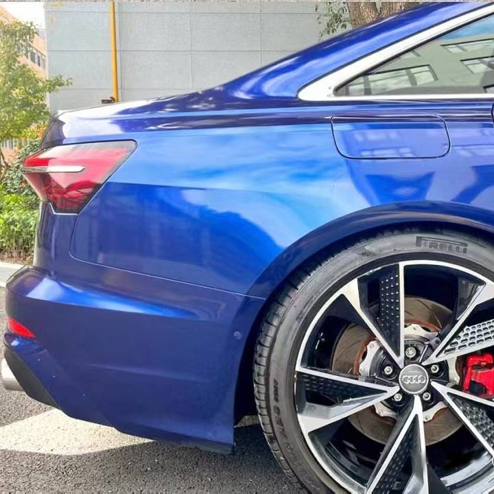 Ravoony Plus Porsche Gloss Gentian Blue Vinyl Car Wrap Audi S6 Wrap