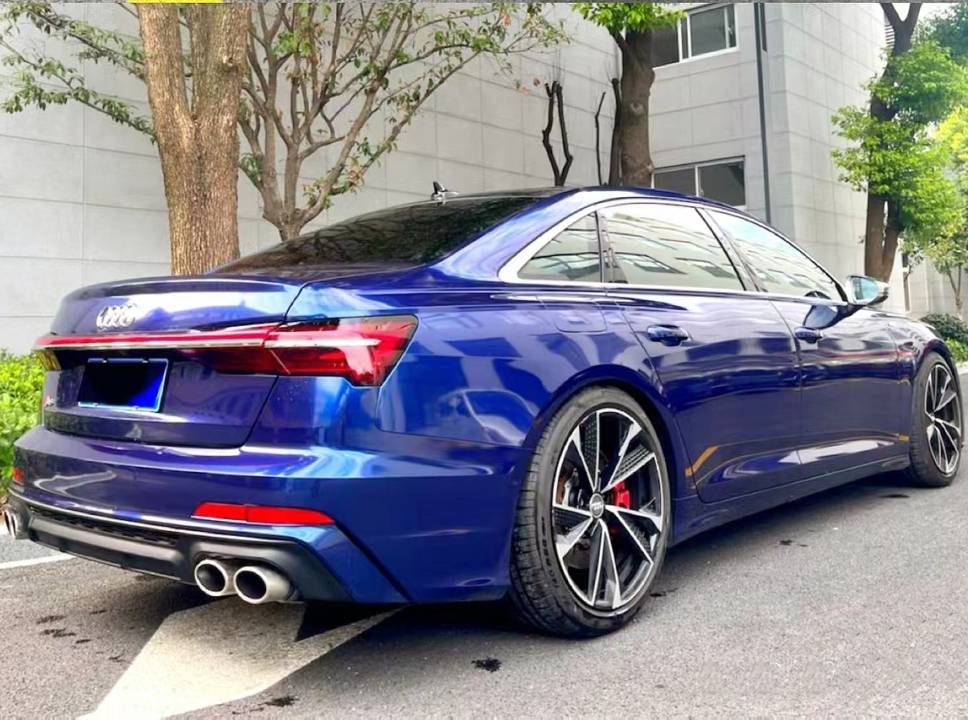 Ravoony Plus Porsche Gloss Gentian Blue Vinyl Car Wrap Audi S6 Wrap