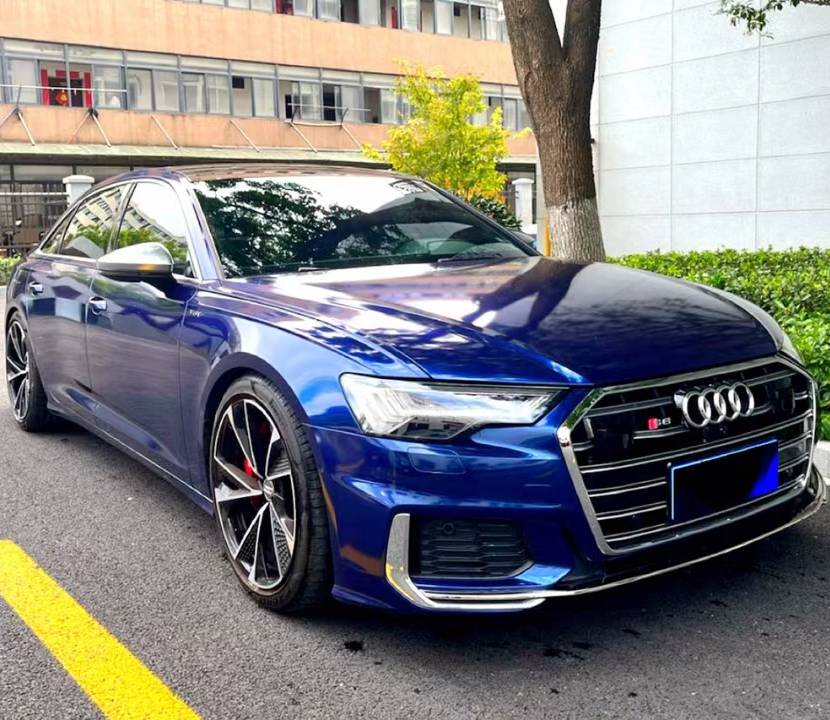 Ravoony Plus Porsche Gloss Gentian Blue Vinyl Car Wrap Audi S6 Wrap