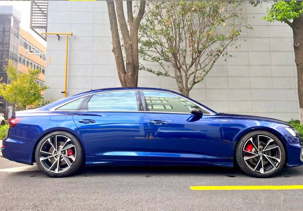 Ravoony Plus Porsche Gloss Gentian Blue Vinyl Car Wrap Audi S6 Wrap