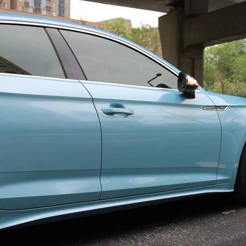 Ravoony Plus Gloss Metallic Porsche Ice Blue Car Wrap Audi A5 Wrap