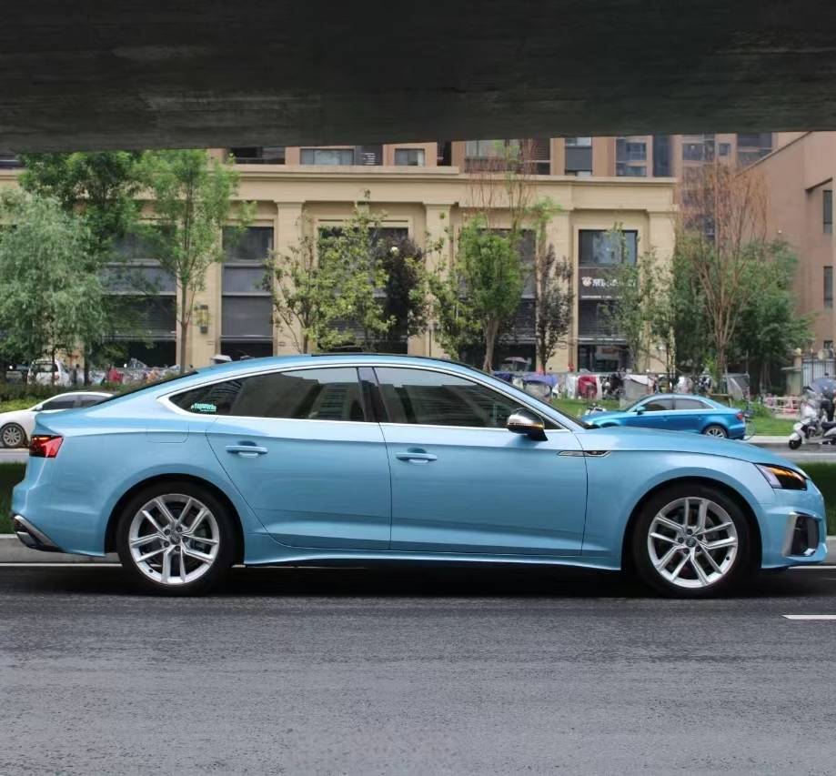 Ravoony Plus Gloss Metallic Porsche Ice Blue Car Wrap Audi A5 Wrap