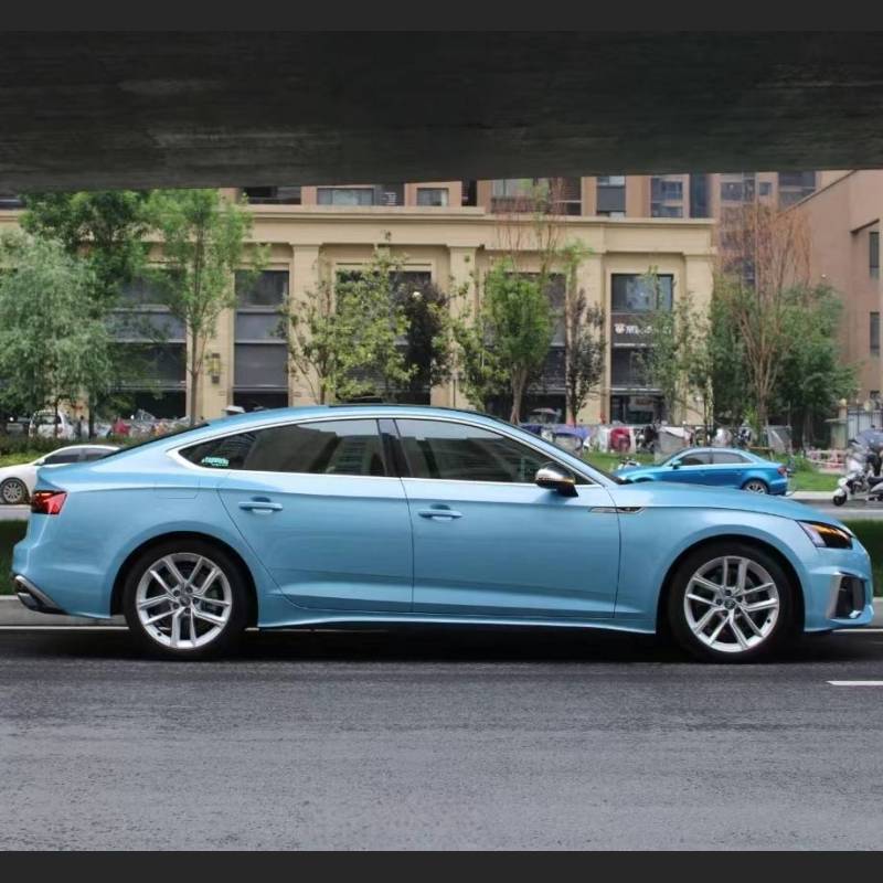 Ravoony Plus Gloss Metallic Porsche Ice Blue Car Wrap Audi A5 Wrap