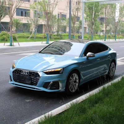 Ravoony Plus Gloss Metallic Porsche Ice Blue Car Wrap Audi A5 Wrap 02