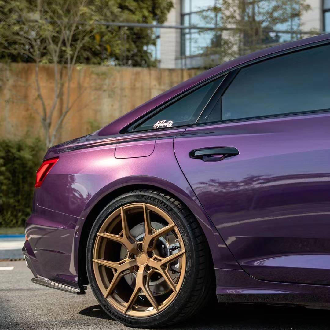 Ravoony Plus Audi Gloss Velvet Purple Car Vinyl Wrap Audi A6L Wrap