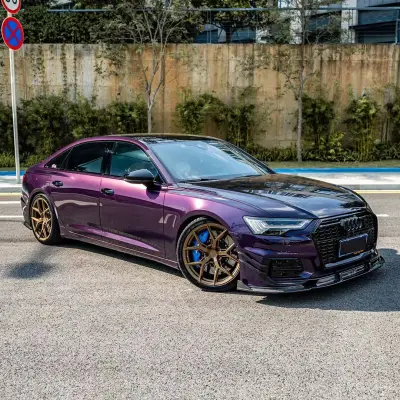 Ravoony Plus Audi Gloss Velvet Purple Car Vinyl Wrap Audi A6L Wrap 02