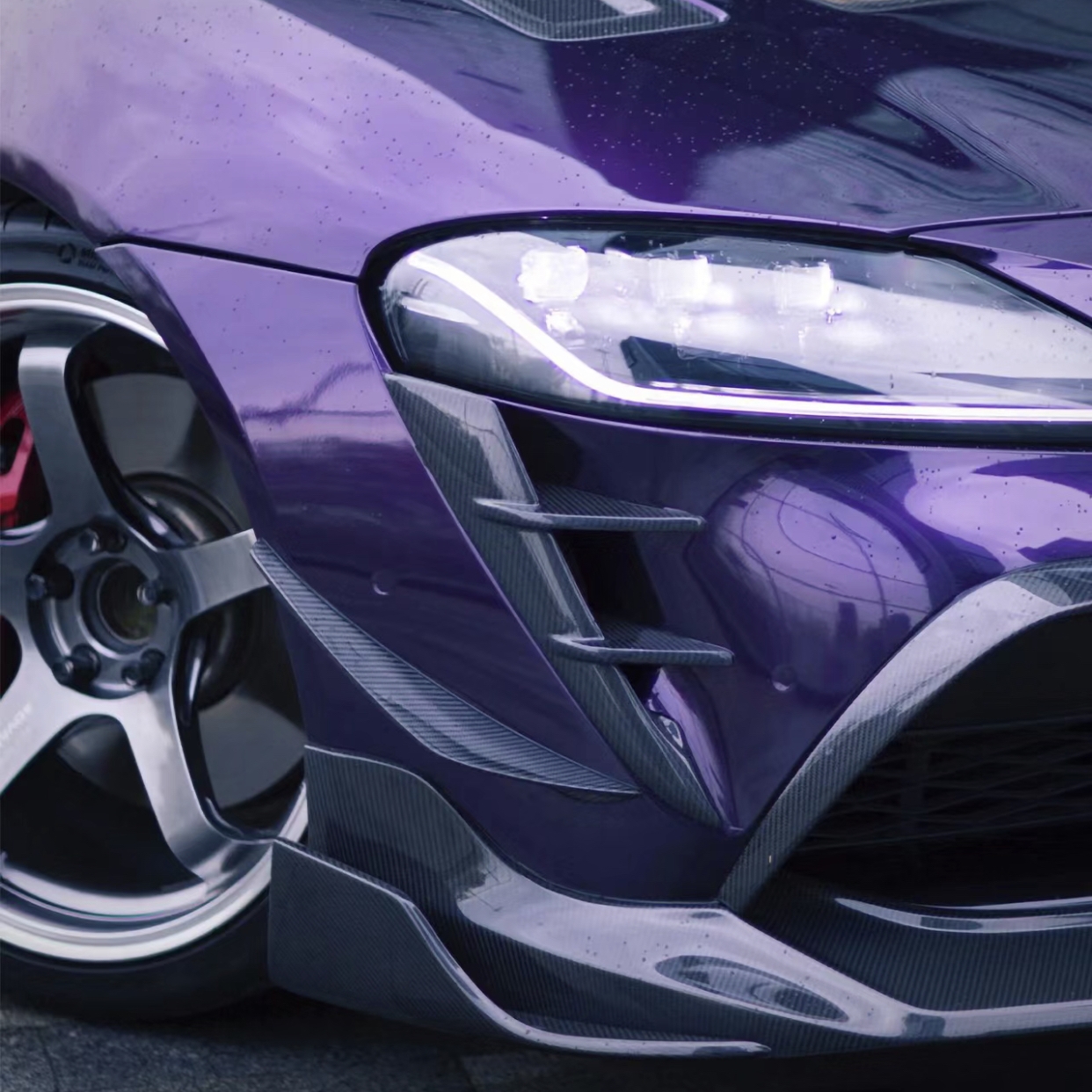 Ravoony Plus Gloss Midnight Purple Car Vinyl Wrap Toyota GR Supra Wrap