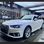 Ravoony Plus Glossy White to Blue Car Vinyl Wrap Audi A4 Wrap