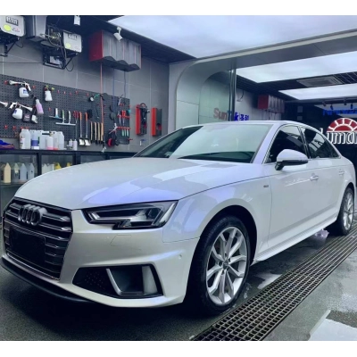 Ravoony Plus PET Glossy White to Blue Car Vinyl Wrap Audi A4 Wrap 02