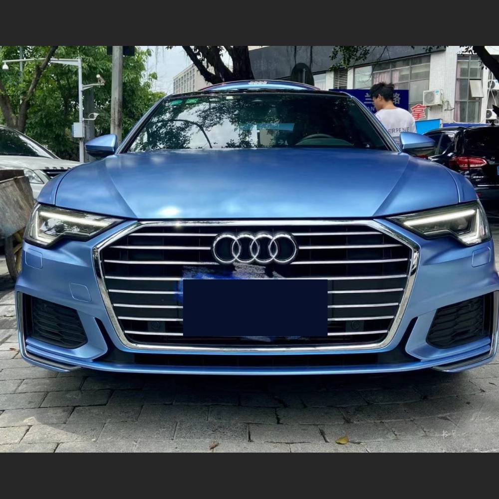 Ravoony Plus Pure Metal Mist Blue Car Vinyl Wrap Audi A6 Wrap 