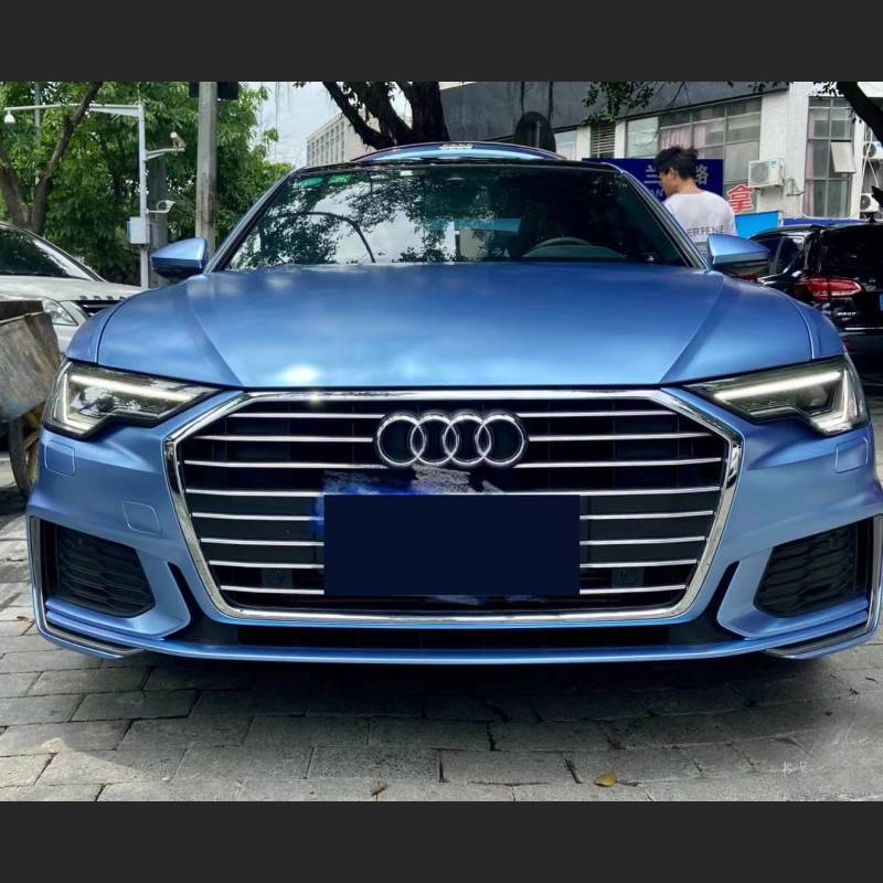 Ravoony Plus Pure Metal Mist Blue Car Vinyl Wrap Audi A6 Wrap 