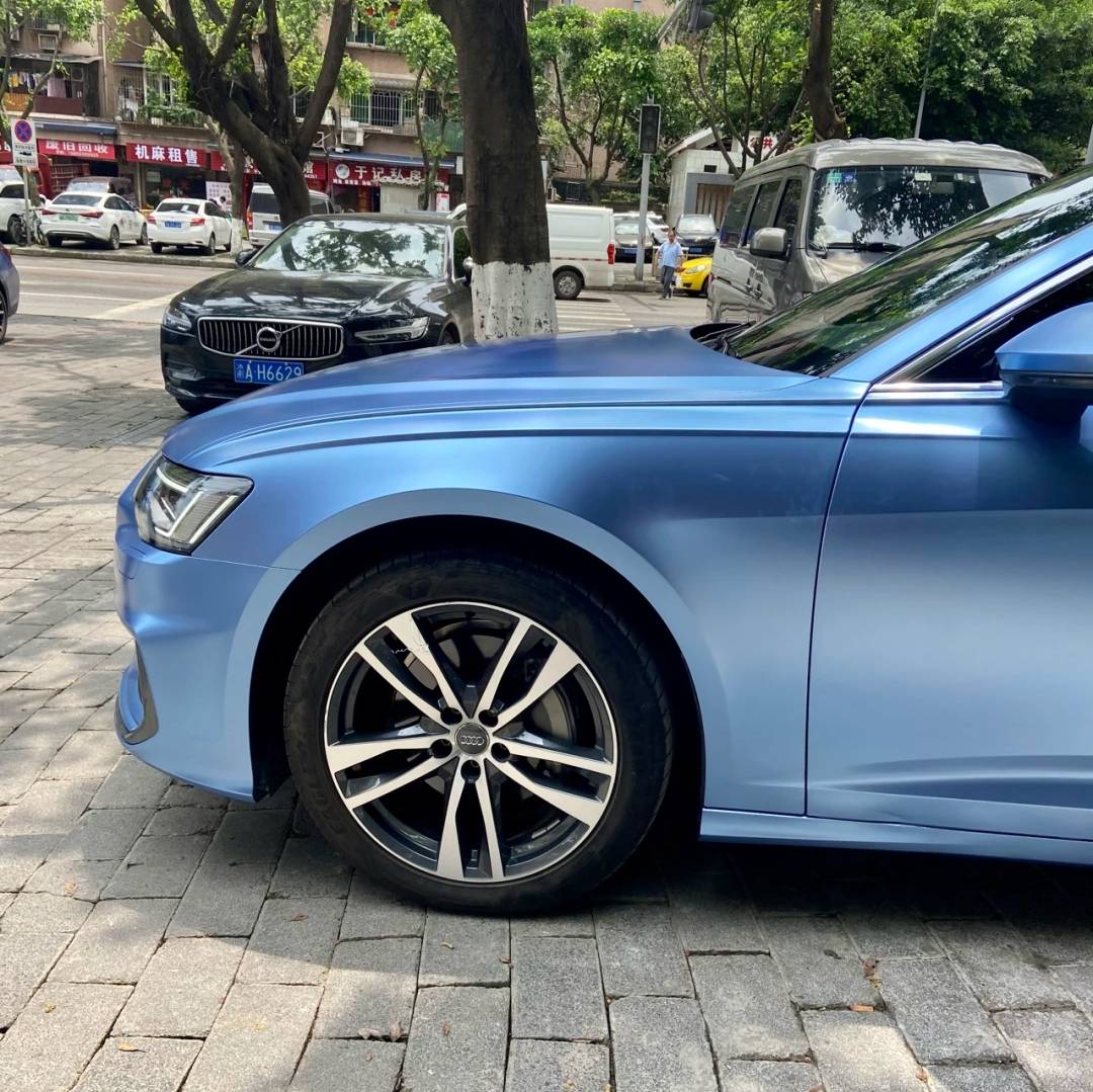 Ravoony Plus Pure Metal Mist Blue Car Vinyl Wrap Audi A6 Wrap 